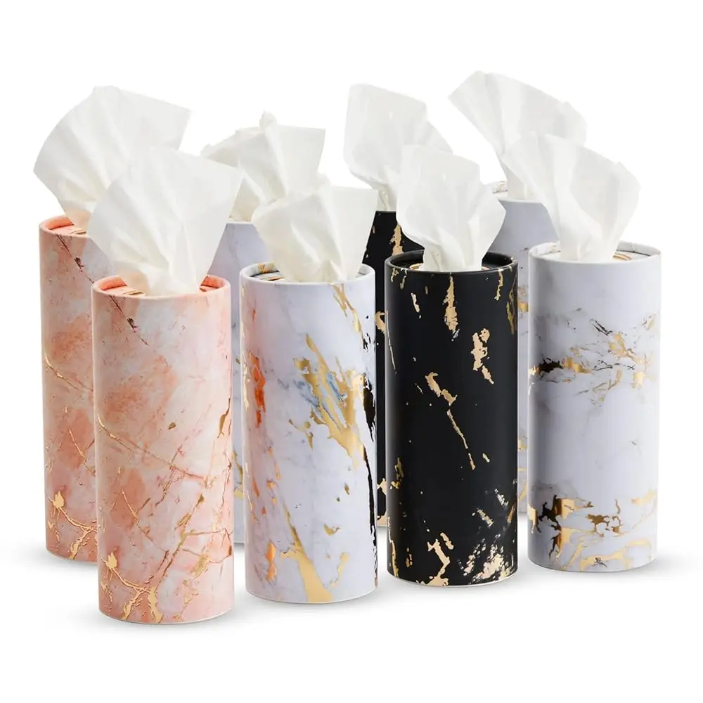 8-Pack Car Tissues Cylinder Boxes - Round Travel Wipes for Car Cup Holder (50 Tissues Per Container, Marble Design)
8-Pack Car Tissues Cylinder Boxes - Round Travel Wipes for Car Cup Holder (50 Tissues Per Container, Marble Design)