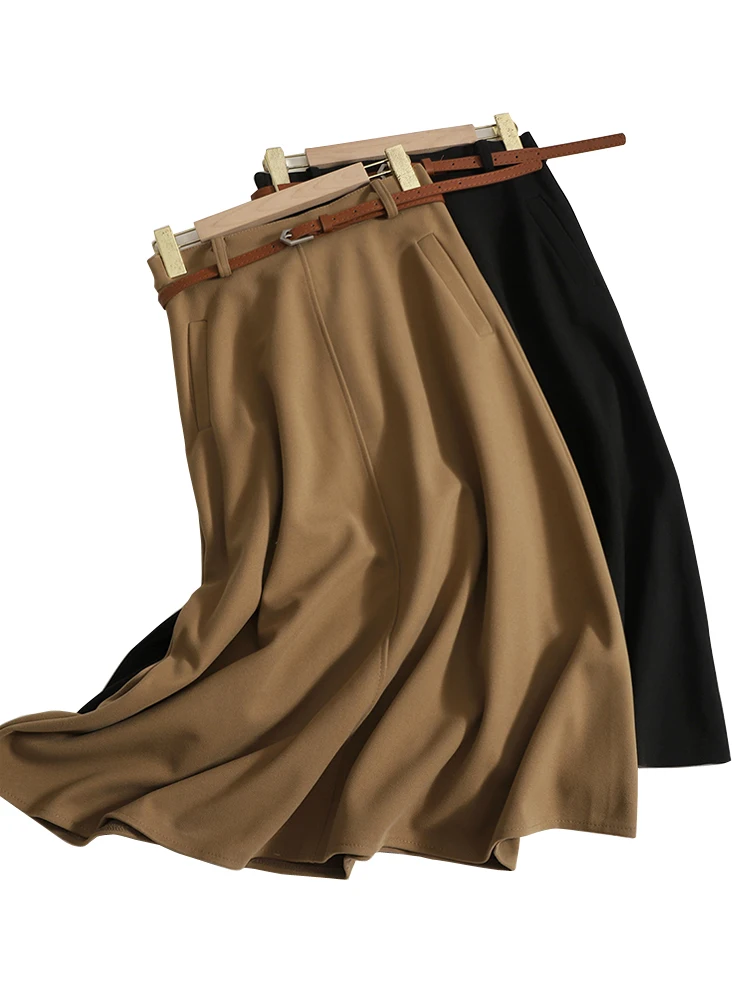 Autumn New Women's Umbrella Skirt Long Skirt High Waist Knee Swing Skirt Thin Commuter A Word Half Skirt With Waist Belt
Autumn New Women's Umbrella Skirt Long Skirt High Waist Knee Swing Skirt Thin Commuter A Word Half Skirt With Waist Belt