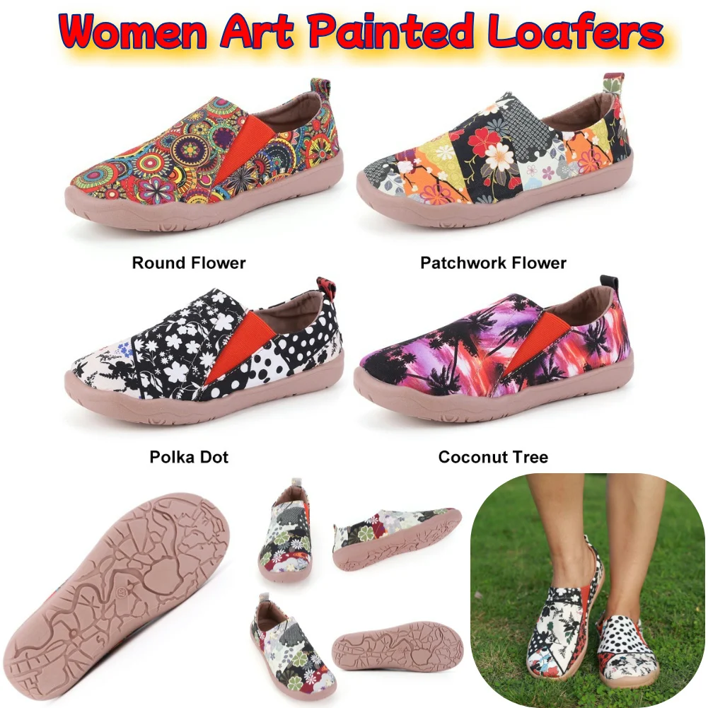 Women Art Painted Loafers Canvas Walking Shoes Anti Slip Slip On Flats Breathable Lightweight Walking Loafers for Daily Wear
Women Art Painted Loafers Canvas Walking Shoes Anti Slip Slip On Flats Breathable Lightweight Walking Loafers for Daily Wear