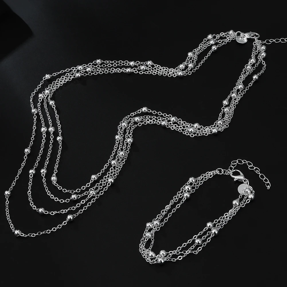 Hot luxury designer 925 sterling silver Tassel beads Bracelets necklaces for women Fashion original jewlery sets party wedding
Hot luxury designer 925 sterling silver Tassel beads Bracelets necklaces for women Fashion original jewlery sets party wedding