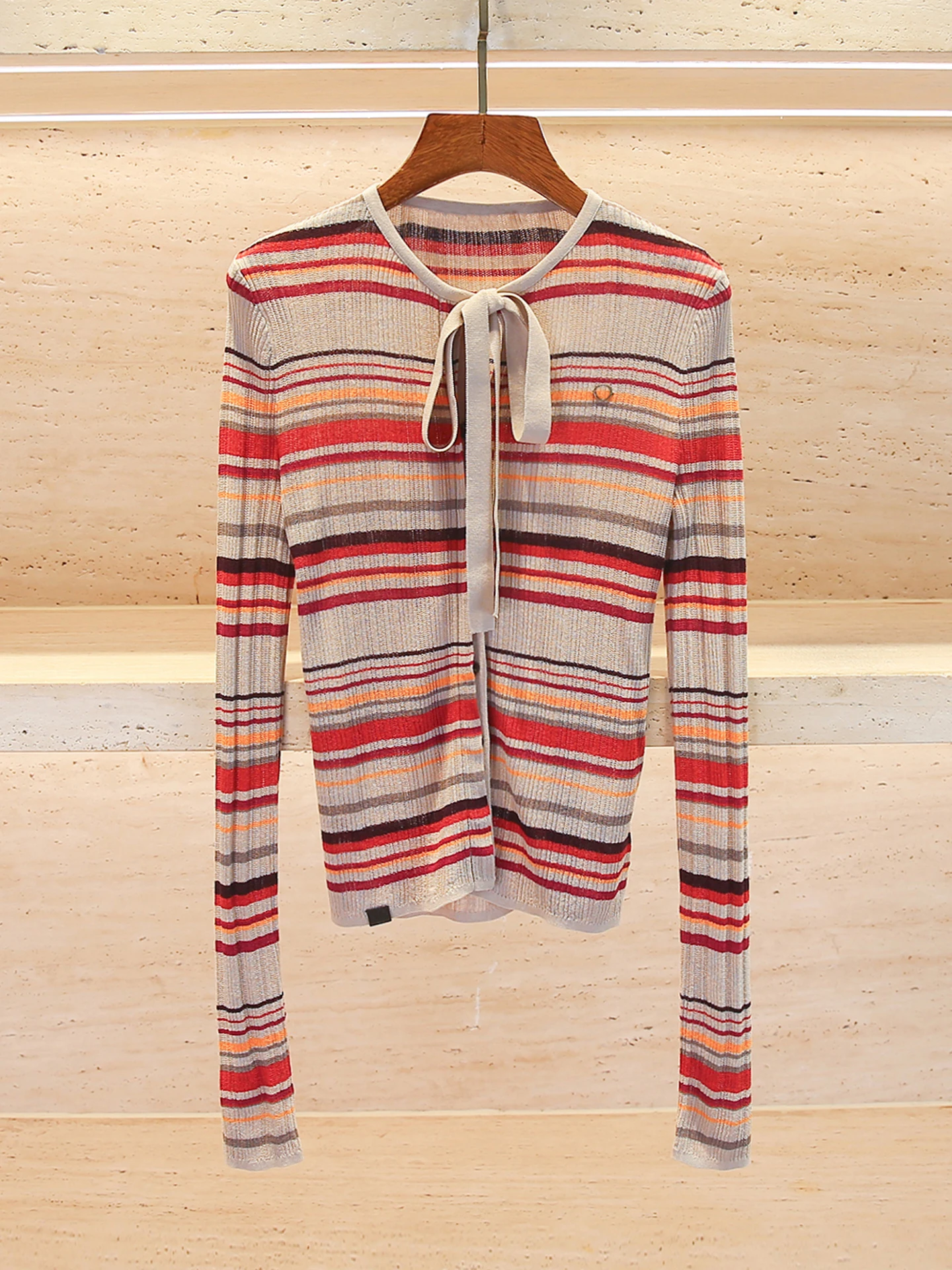 Stripe Knitted Open Cardigan Top for Women Spring Summer Fashion Design South Oil High End Women's Clothing
Stripe Knitted Open Cardigan Top for Women Spring Summer Fashion Design South Oil High End Women's Clothing