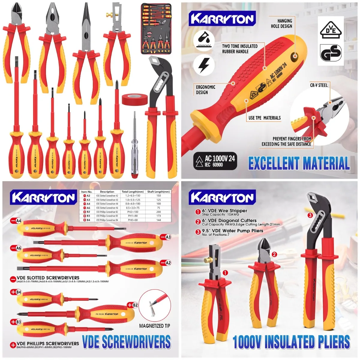Изолированный набор инструментов для электрика, 14 предметов, сертифицированный VDE, с плоскогубцами, отвертками, тестером напряжения, универсальной сумкой — идеально подходит для дома и I
Изолированный набор инструментов для электрика, 14 предметов, сертифицированный VDE, с плоскогубцами, отвертками, тестером напряжения, универсальной сумкой — идеально подходит для дома и I