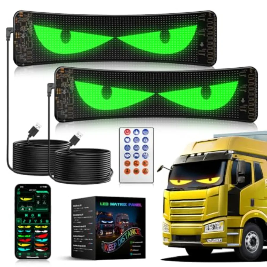 LED Eyes for Car Windshield, 2Pc 13.78"×3.94" Devil Eyes Light, Flexible Programmable LED Display for Cars and Trucks, Custom S
LED Eyes for Car Windshield, 2Pc 13.78"×3.94" Devil Eyes Light, Flexible Programmable LED Display for Cars and Trucks, Custom S