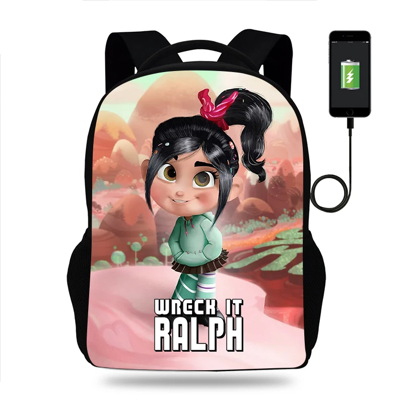 Disney Wreck-It Ralph Backpack Boys Girls School Bag Teenager Book Bags Men Women Rucksack USB Travel Knapsack Mochila
Disney Wreck-It Ralph Backpack Boys Girls School Bag Teenager Book Bags Men Women Rucksack USB Travel Knapsack Mochila