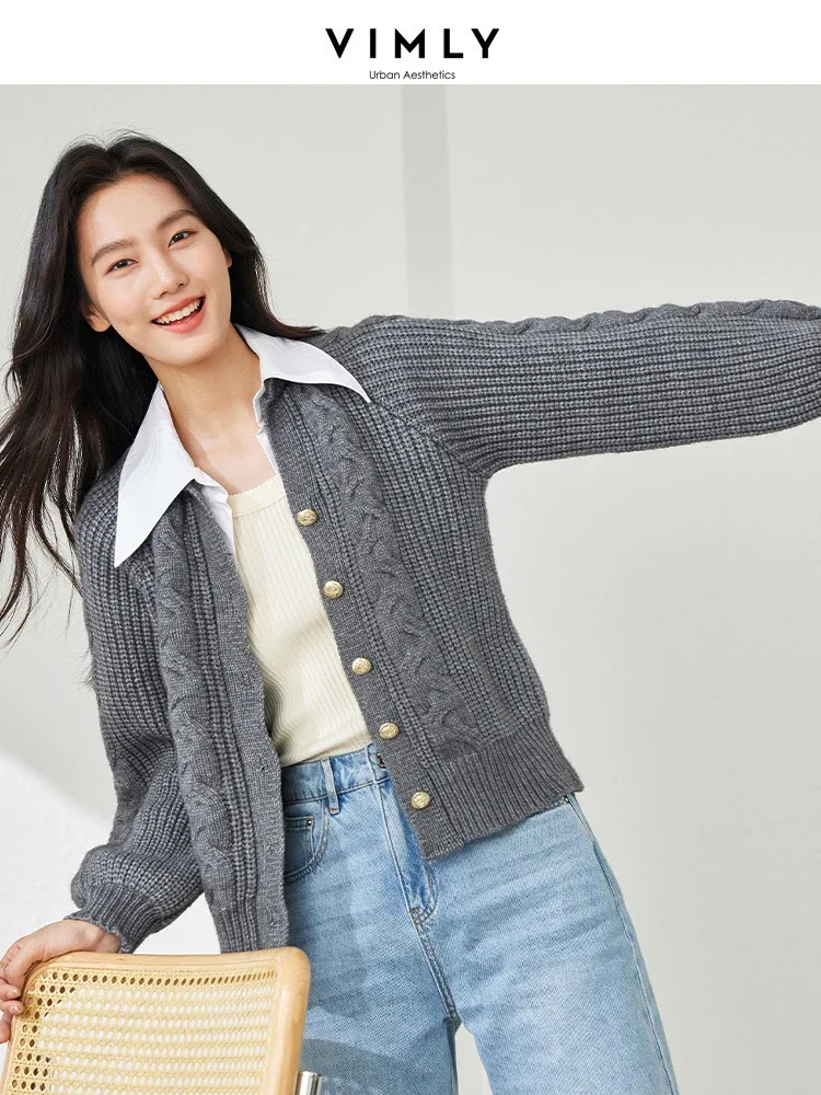Vimly Cable Knitted Cardigan Women 2023 Winter Thick Single Breasted Sweater Coat High Strecth Female Jumpers Knitwear 72670
Vimly Cable Knitted Cardigan Women 2023 Winter Thick Single Breasted Sweater Coat High Strecth Female Jumpers Knitwear 72670