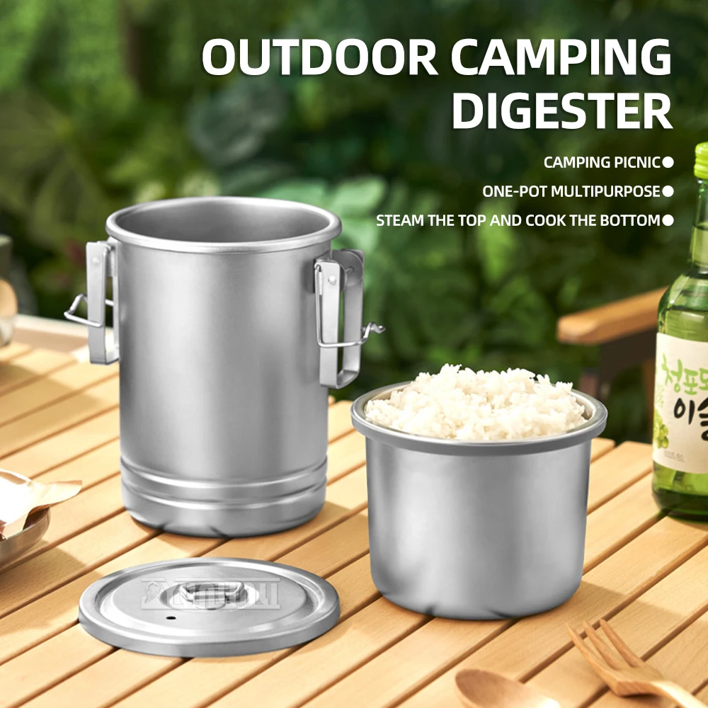 Outdoor Portable Camping Cooking Ware Pot Multi-purpose Portable Stainless Steel Cooking Pot
Outdoor Portable Camping Cooking Ware Pot Multi-purpose Portable Stainless Steel Cooking Pot