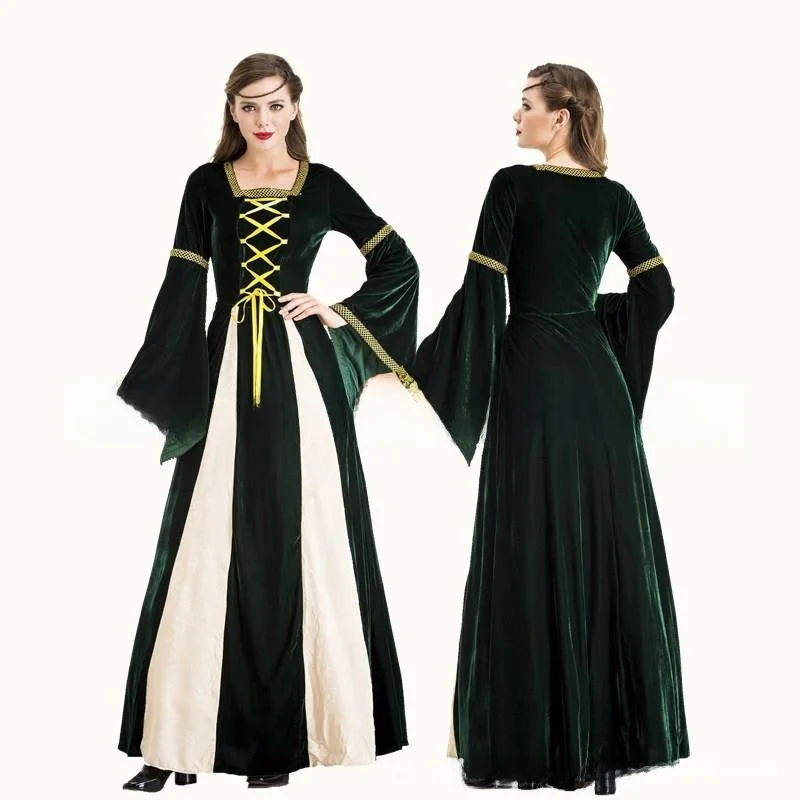 Ретро придворный костюм на Хэллоуин Dr Long Sve с капюшоном и поясом, сценический наряд, женская традиционная этническая одежда 
Ретро придворный костюм на Хэллоуин Dr Long Sve с капюшоном и поясом, сценический наряд, женская традиционная этническая одежда