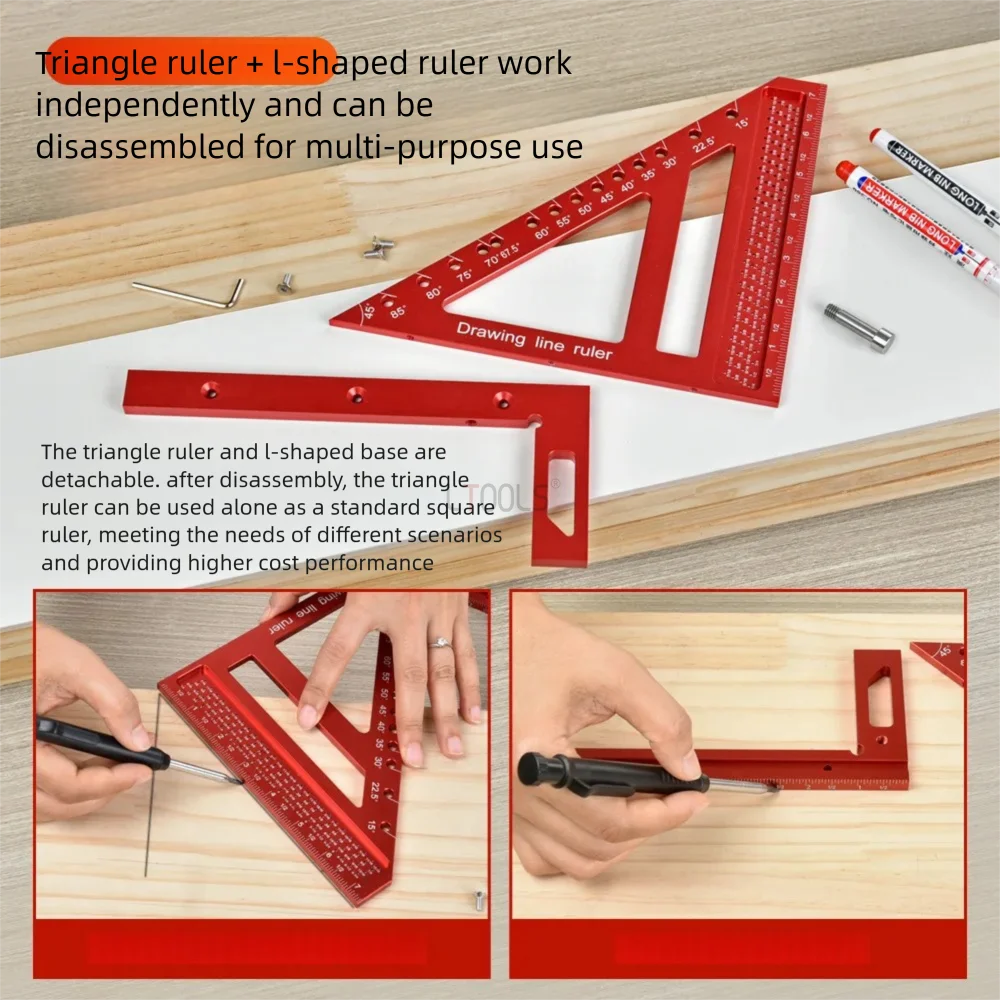 8.5inch 3D Multi-Angle Measuring Ruler - Woodworking Square Protractor 22.5-90° and Miter Triangle Ruler for Engineer Carpenter
8.5inch 3D Multi-Angle Measuring Ruler - Woodworking Square Protractor 22.5-90° and Miter Triangle Ruler for Engineer Carpenter