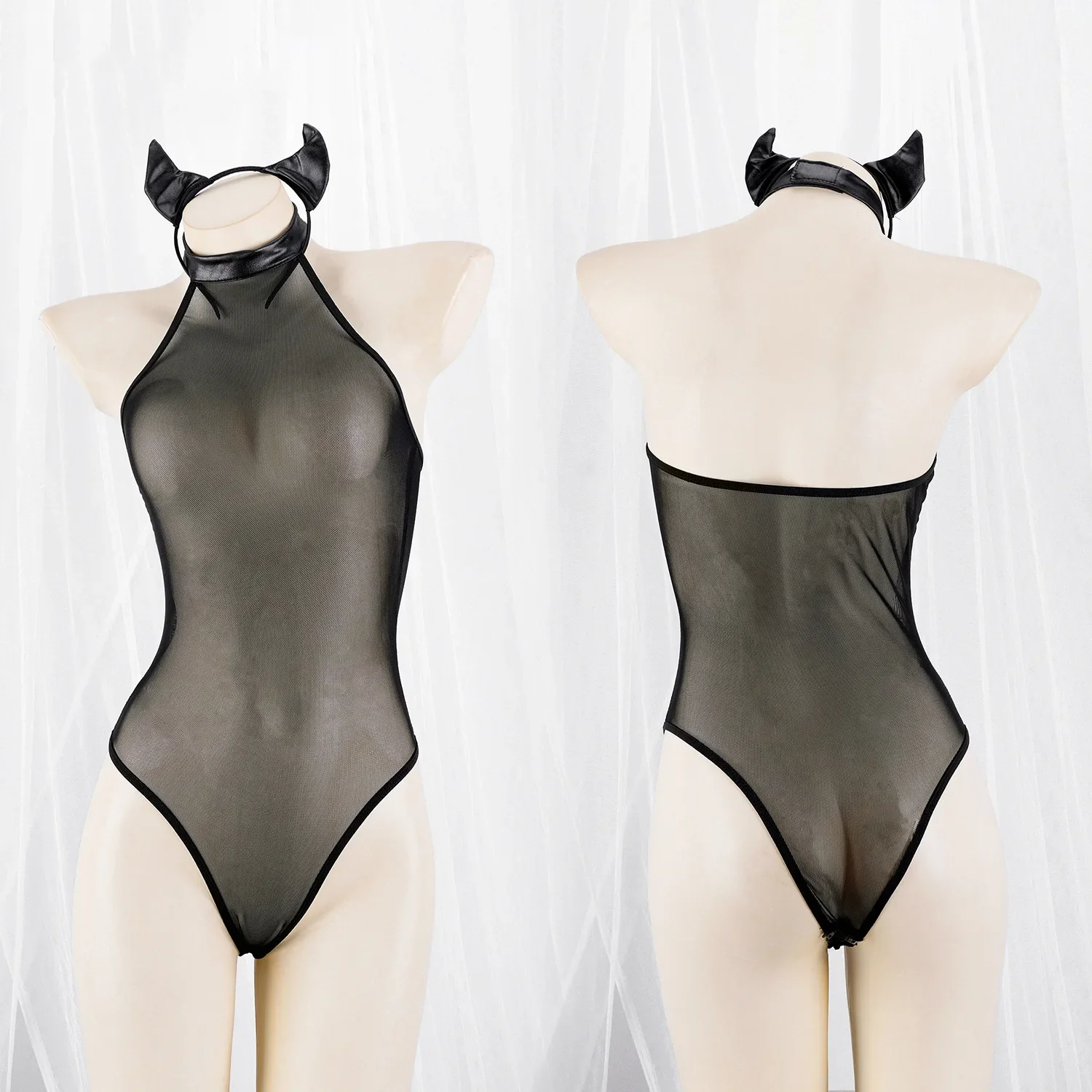 Role playing Halloween new little devil black one-piece pajamas mesh gauze set women's tight fitting clothes sexy clothing
Role playing Halloween new little devil black one-piece pajamas mesh gauze set women's tight fitting clothes sexy clothing
