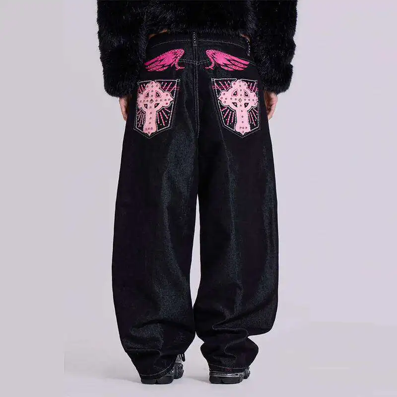 2025 Fashion Retro Wings Cross Men Women Straight Leg Wide Leg Jeans Low Waist Drawstring Other Fabric Men's Clothing
2025 Fashion Retro Wings Cross Men Women Straight Leg Wide Leg Jeans Low Waist Drawstring Other Fabric Men's Clothing