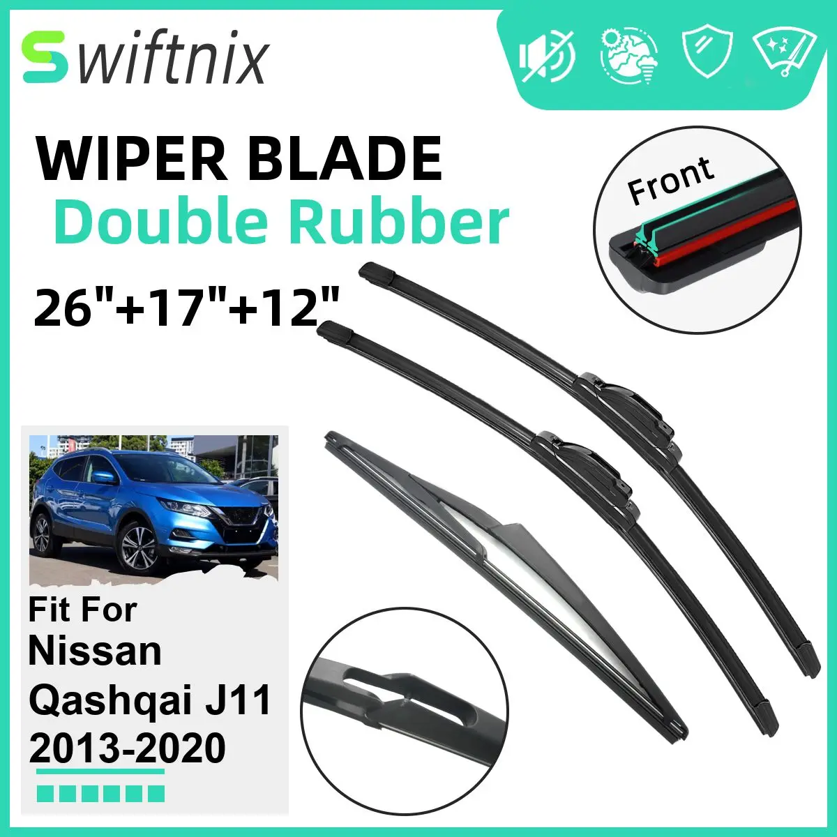 Двойные резиновые автомобильные дворники для Nissan Qashqai J11 2013-2020, стеклоочистители, резиновые автомобильные аксессуары 2017 2018 2019 2020
Двойные резиновые автомобильные дворники для Nissan Qashqai J11 2013-2020, стеклоочистители, резиновые автомобильные аксессуары 2017 2018 2019 2020