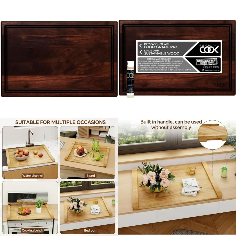 Reversible Black Walnut Cutting Board, Prime Butcher Block with Juice Grooves, 17x11x0.8 inches, Sustainable Crafted
Reversible Black Walnut Cutting Board, Prime Butcher Block with Juice Grooves, 17x11x0.8 inches, Sustainable Crafted