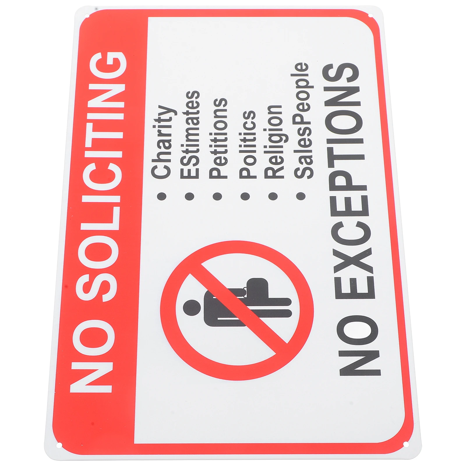 No Soliciting Sign Warning Signs for Front Door Window Sturdy Long Use Visibility Traffic Safety
No Soliciting Sign Warning Signs for Front Door Window Sturdy Long Use Visibility Traffic Safety
