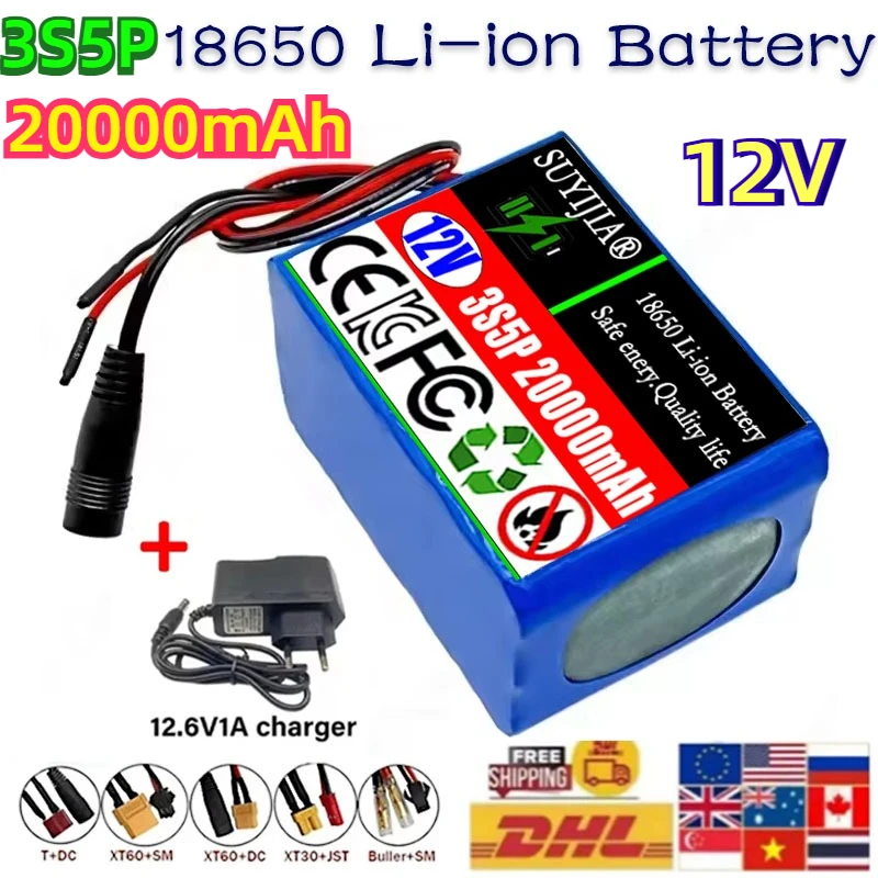 12 В, 20000 мАч, 18650, новый литиевый аккумулятор 3S5P, встроенный BMS большой емкости 10 А, подходит для электронных устройств с низким энергопотреблением
12 В, 20000 мАч, 18650, новый литиевый аккумулятор 3S5P, встроенный BMS большой емкости 10 А, подходит для электронных устройств с низким энергопотреблением