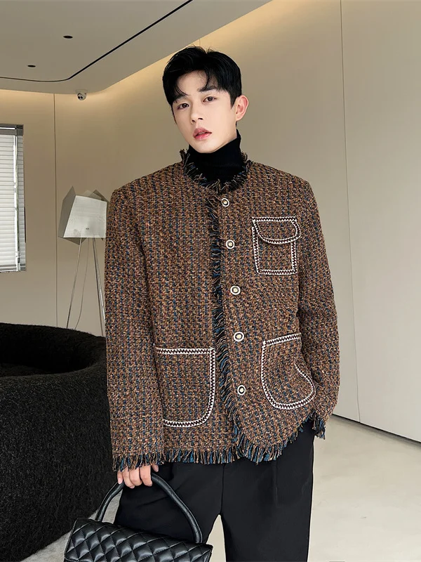 Corduroy Men's Autumn Winter Suit Jacket Youth Fashion Retro Style Long Sleeve Stand Collar Patch Pocket Classic Plaid Pattern
Corduroy Men's Autumn Winter Suit Jacket Youth Fashion Retro Style Long Sleeve Stand Collar Patch Pocket Classic Plaid Pattern