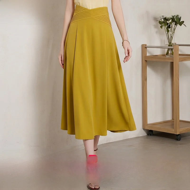 High Waist A-Line Skirt Women's Summer Slimming Elegant Design Cotton Blend Polyester Fashionable Ladylike Skirt
High Waist A-Line Skirt Women's Summer Slimming Elegant Design Cotton Blend Polyester Fashionable Ladylike Skirt