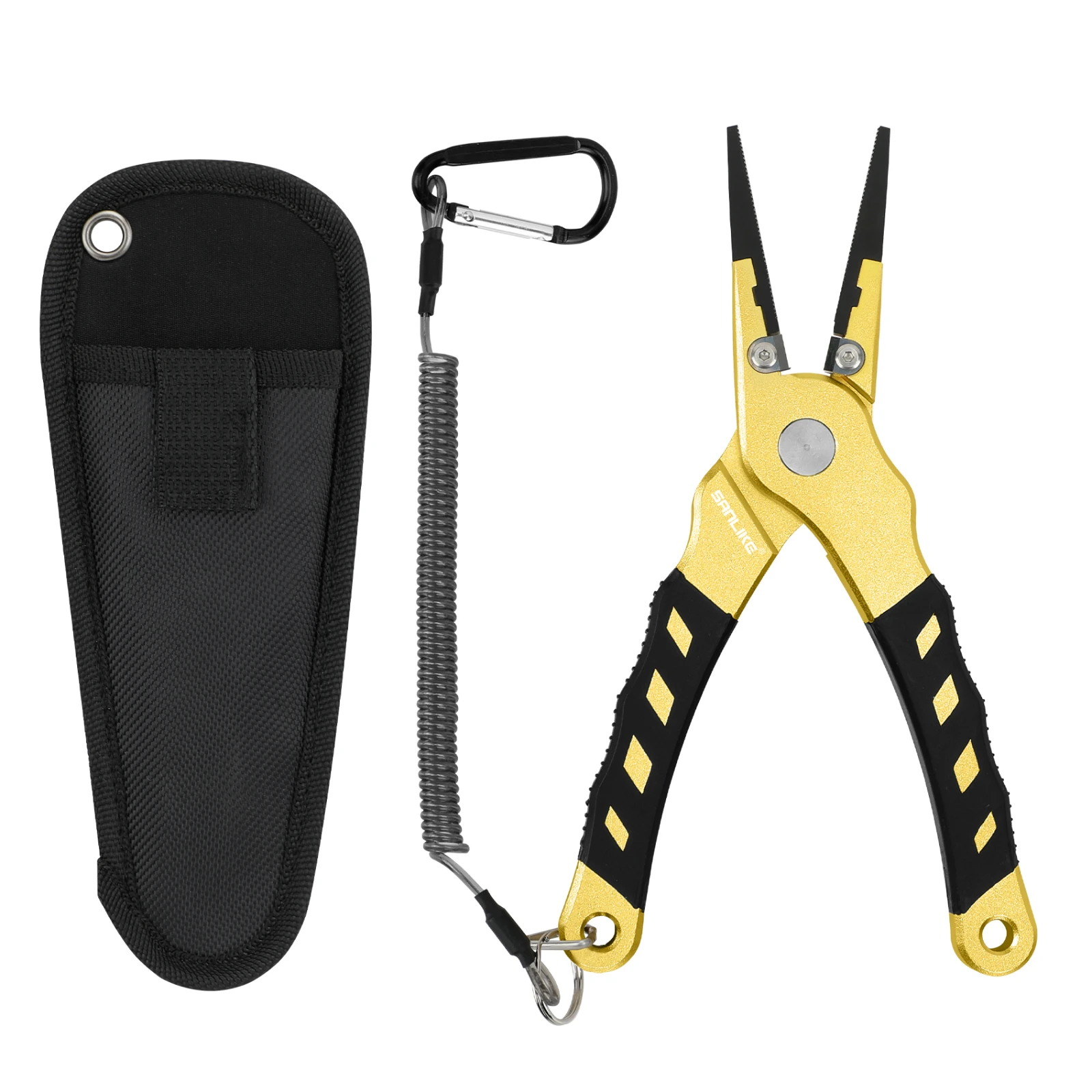 SANLIKE Aluminum Alloy Fishing Pliers Tungsten Carbide Blade Cutting PE line Anti-rust Hook Remover Storage Bag With Safety Rope
SANLIKE Aluminum Alloy Fishing Pliers Tungsten Carbide Blade Cutting PE line Anti-rust Hook Remover Storage Bag With Safety Rope