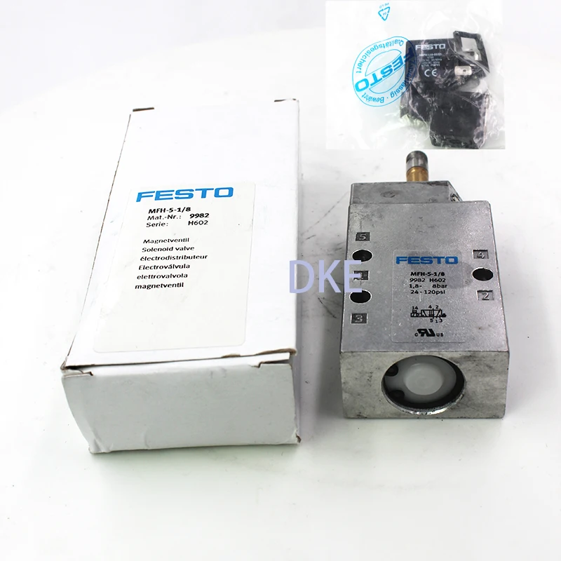 FESTO MFH-5-1/8 9982 5/2-ways моностабильный литой алюминиевый классический Соленоидный клапан Tiger с катушкой 220 В AC 24 В DC
FESTO MFH-5-1/8 9982 5/2-ways моностабильный литой алюминиевый классический Соленоидный клапан Tiger с катушкой 220 В AC 24 В DC