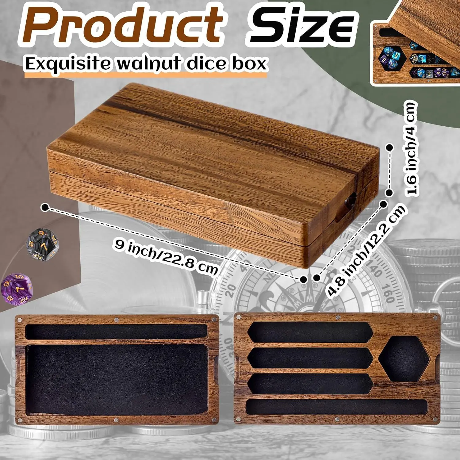 Wooden Tray for Dices Wood Dice Storage Box with Phone Stand Magnetic Resin Dice Storage Box Case for DND RPG COC Player Gift
Wooden Tray for Dices Wood Dice Storage Box with Phone Stand Magnetic Resin Dice Storage Box Case for DND RPG COC Player Gift