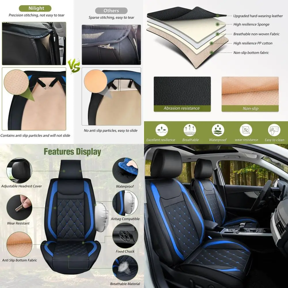 Car Seat Covers Waterproof Breathable Faux Leather Cushions Anti-Slip Universal Cover for Kia Civic Corolla Hyundai Honda Camry
Car Seat Covers Waterproof Breathable Faux Leather Cushions Anti-Slip Universal Cover for Kia Civic Corolla Hyundai Honda Camry