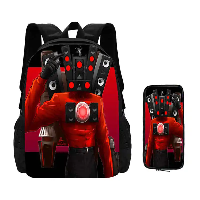 2Pcs Set Skibidi Toilet School bags with Pencil Case, Custom Large Capacity Backpack Add with Your LogoTitan Clock Man Kids Bags
2Pcs Set Skibidi Toilet School bags with Pencil Case, Custom Large Capacity Backpack Add with Your LogoTitan Clock Man Kids Bags