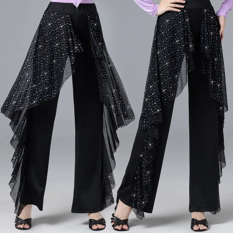 Black Red Ice Silk Mesh Modal Female Latin Dance Pants Sorority Dance Wide-legged Pants Women Line Dance Costume New Products
Black Red Ice Silk Mesh Modal Female Latin Dance Pants Sorority Dance Wide-legged Pants Women Line Dance Costume New Products
