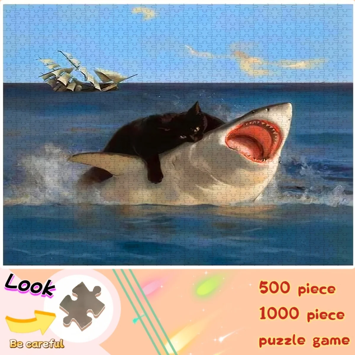 Jigsaw Puzzle 1000 Pieces Black Cat and Shark Puzzle Home Decor for Adults Game Family Fun Puzzles Educational Toys
Jigsaw Puzzle 1000 Pieces Black Cat and Shark Puzzle Home Decor for Adults Game Family Fun Puzzles Educational Toys