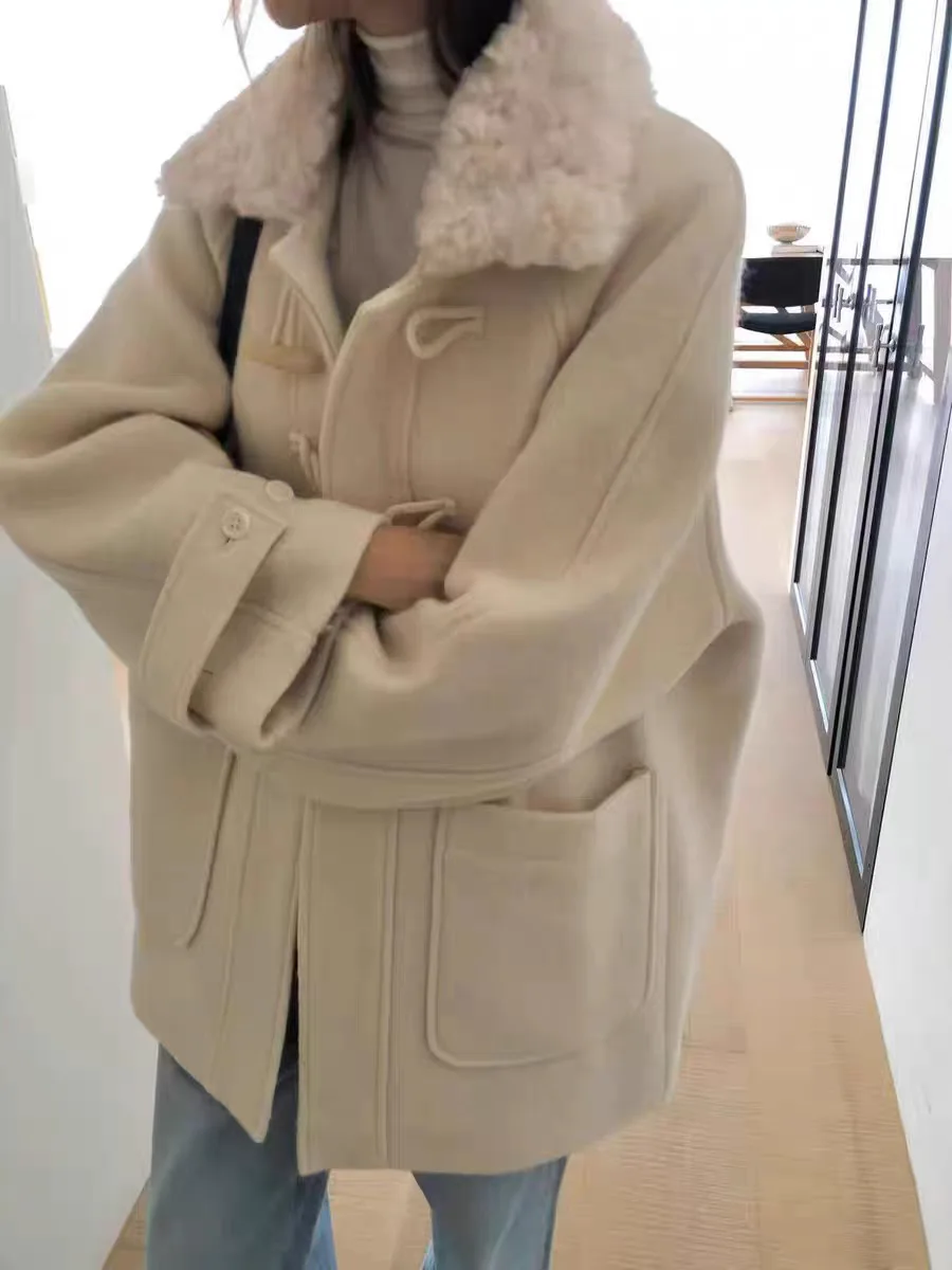 Зима 202, женское шерстяное пальто с роговыми пуговицами, корейский Sle Dongdaemun, пушистая верхняя одежда большого размера Thiened Long Sve
Зима 202, женское шерстяное пальто с роговыми пуговицами, корейский Sle Dongdaemun, пушистая верхняя одежда большого размера Thiened Long Sve