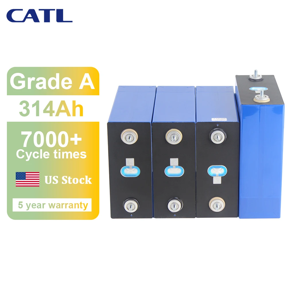US Stock Fast Delivery CATL 3.2V 314Ah Lifepo4 Rechargeable Cell For Solar Energy Storage RV 4-16PCS
US Stock Fast Delivery CATL 3.2V 314Ah Lifepo4 Rechargeable Cell For Solar Energy Storage RV 4-16PCS