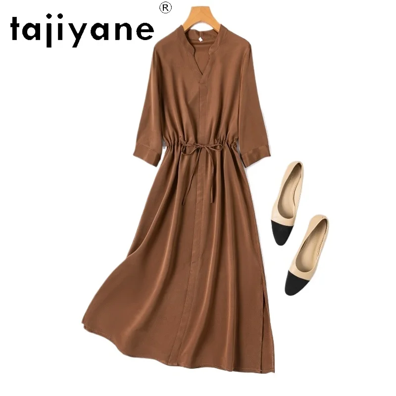 TAJIYANE 93% Mulberry Silk Dress Woman Elegant 26 Mommes Silk Long Dresses Caramel V-Neck Spring Frocks 2026 Women Clothesплатье
TAJIYANE 93% Mulberry Silk Dress Woman Elegant 26 Mommes Silk Long Dresses Caramel V-Neck Spring Frocks 2026 Women Clothesплатье