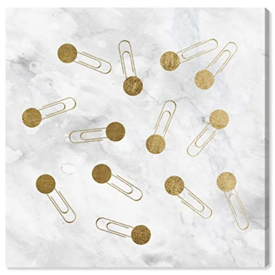 Office Wall Art Canvas Prints Pom Paper Clips' Home Décor 12" x 12" Gold White
Office Wall Art Canvas Prints Pom Paper Clips' Home Décor 12" x 12" Gold White