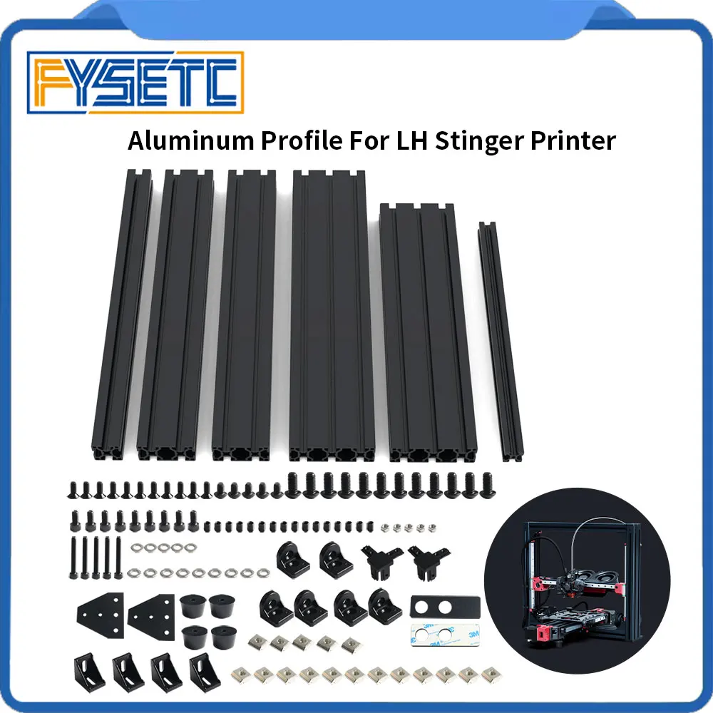 FYSETC LH Stinger Black Aluminum Profile High Quality Aluminum Extrusion Profile Frame Kit For LH Stinger 3D Printer
FYSETC LH Stinger Black Aluminum Profile High Quality Aluminum Extrusion Profile Frame Kit For LH Stinger 3D Printer