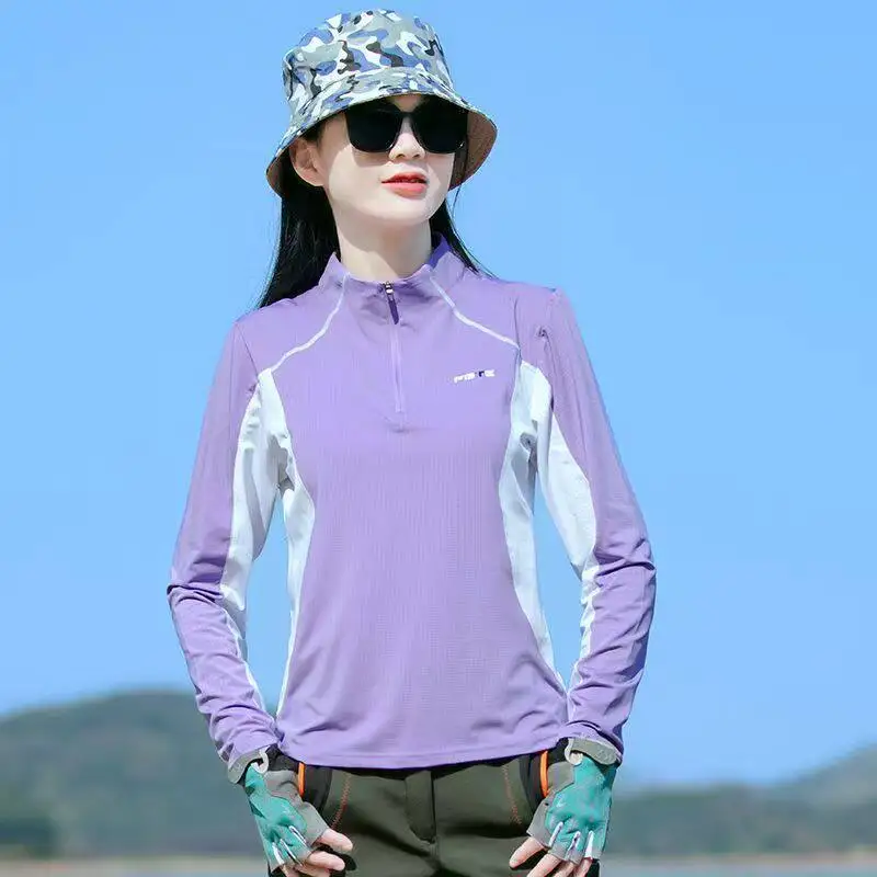 Women's Breathable Long Sleeve T-Shirt Cycling Climbing Outdoor Sports Running Top Thin Half Zipper Summer Daily Style Polyester
Women's Breathable Long Sleeve T-Shirt Cycling Climbing Outdoor Sports Running Top Thin Half Zipper Summer Daily Style Polyester