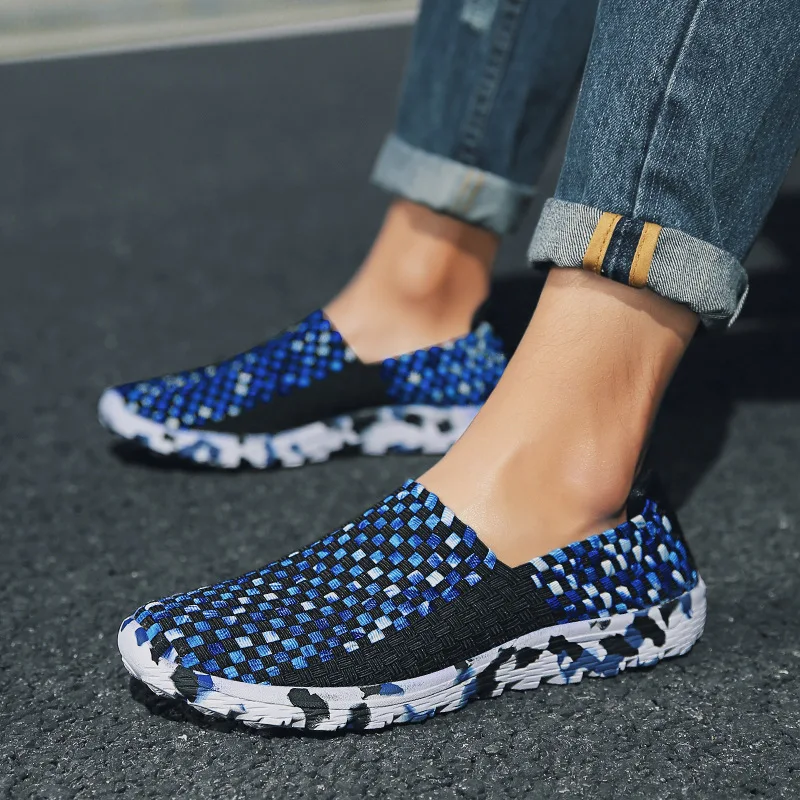 Spring and Autumn new elastic woven shoes men's casual cloth loafers one foot lazy pedal
Spring and Autumn new elastic woven shoes men's casual cloth loafers one foot lazy pedal