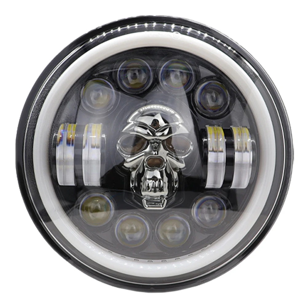 7 Inch LED Motorcycle Headlight Skull Design Black Color Off-road Motorcycle Skull Headlight Vehicle Modification Lights
7 Inch LED Motorcycle Headlight Skull Design Black Color Off-road Motorcycle Skull Headlight Vehicle Modification Lights