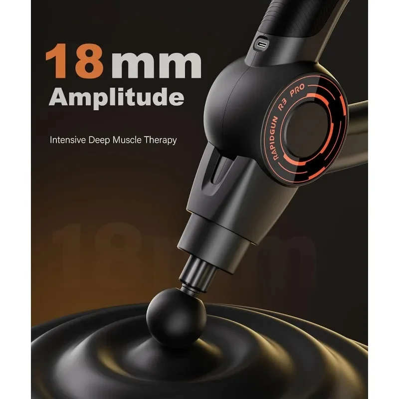 R3 Pro 3-in-1 Massage Gun with Vibration - 18mm Amplitude & 6500RPM Deep Tissue Percussion Massager for Pain Relief in Back
R3 Pro 3-in-1 Massage Gun with Vibration - 18mm Amplitude & 6500RPM Deep Tissue Percussion Massager for Pain Relief in Back