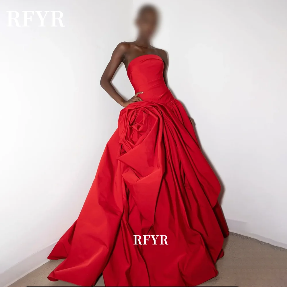 RFYR Red Evening Dress Strapless Prom Dress with Flowers Pleated Celebrity Dresses for Women vestidos de fiesta Customized
RFYR Red Evening Dress Strapless Prom Dress with Flowers Pleated Celebrity Dresses for Women vestidos de fiesta Customized