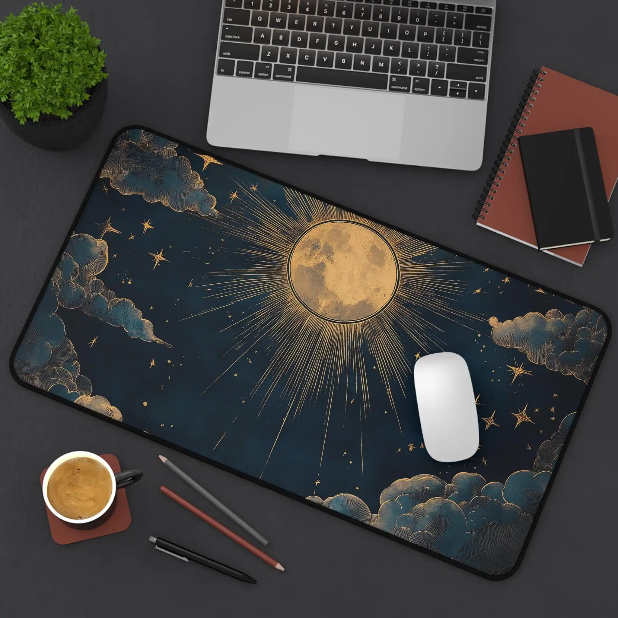 Vintage Celestial Sun & Moon Table Pad - Mouse Pad with Non-Slip Backing - Rolled Edge Design for Durability - Suitable for Work
Vintage Celestial Sun & Moon Table Pad - Mouse Pad with Non-Slip Backing - Rolled Edge Design for Durability - Suitable for Work