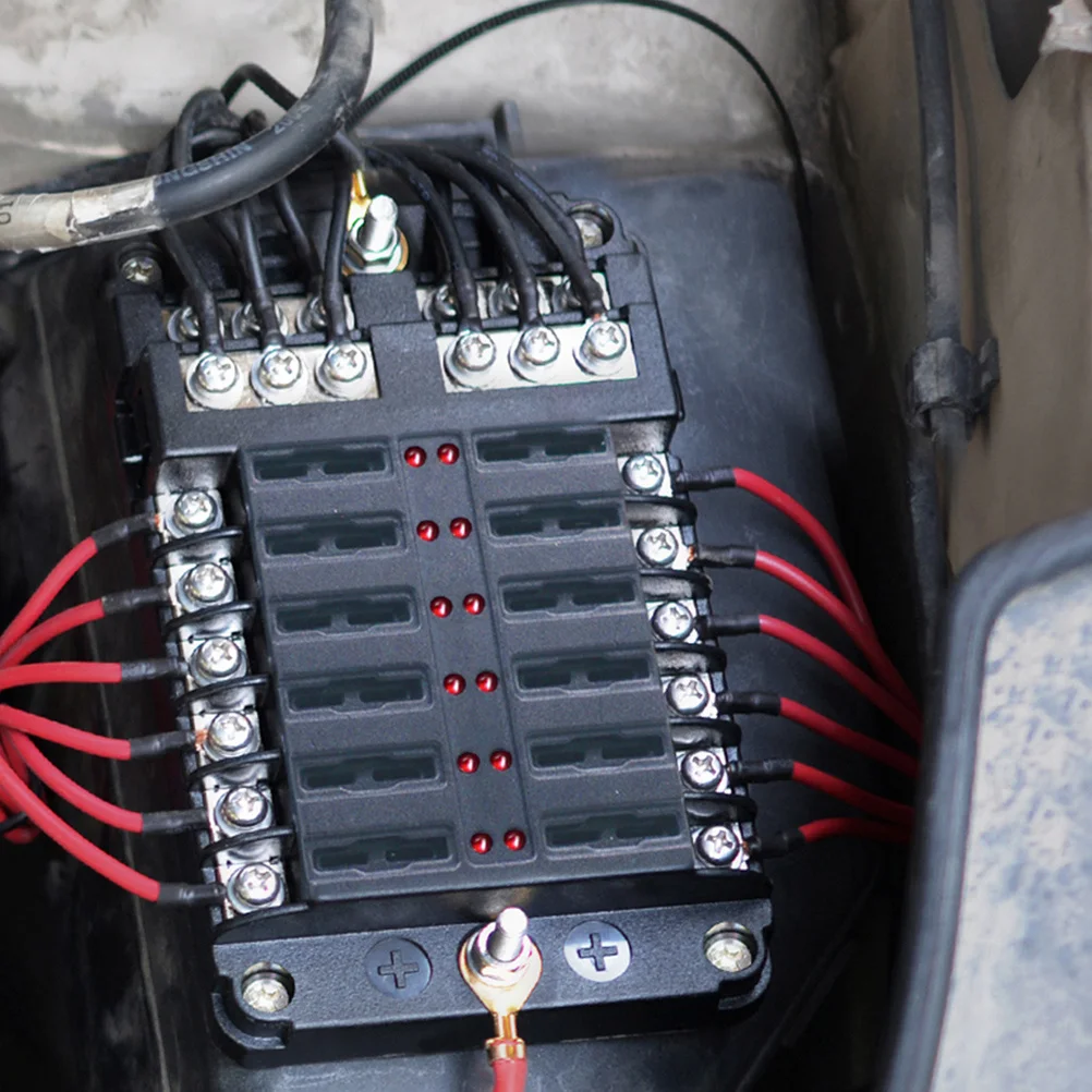 12 Way Fuse Box For Vehicle Universal Car Fuse Holder Automotive Circuit Protection Black With Indicator Light Dust
12 Way Fuse Box For Vehicle Universal Car Fuse Holder Automotive Circuit Protection Black With Indicator Light Dust