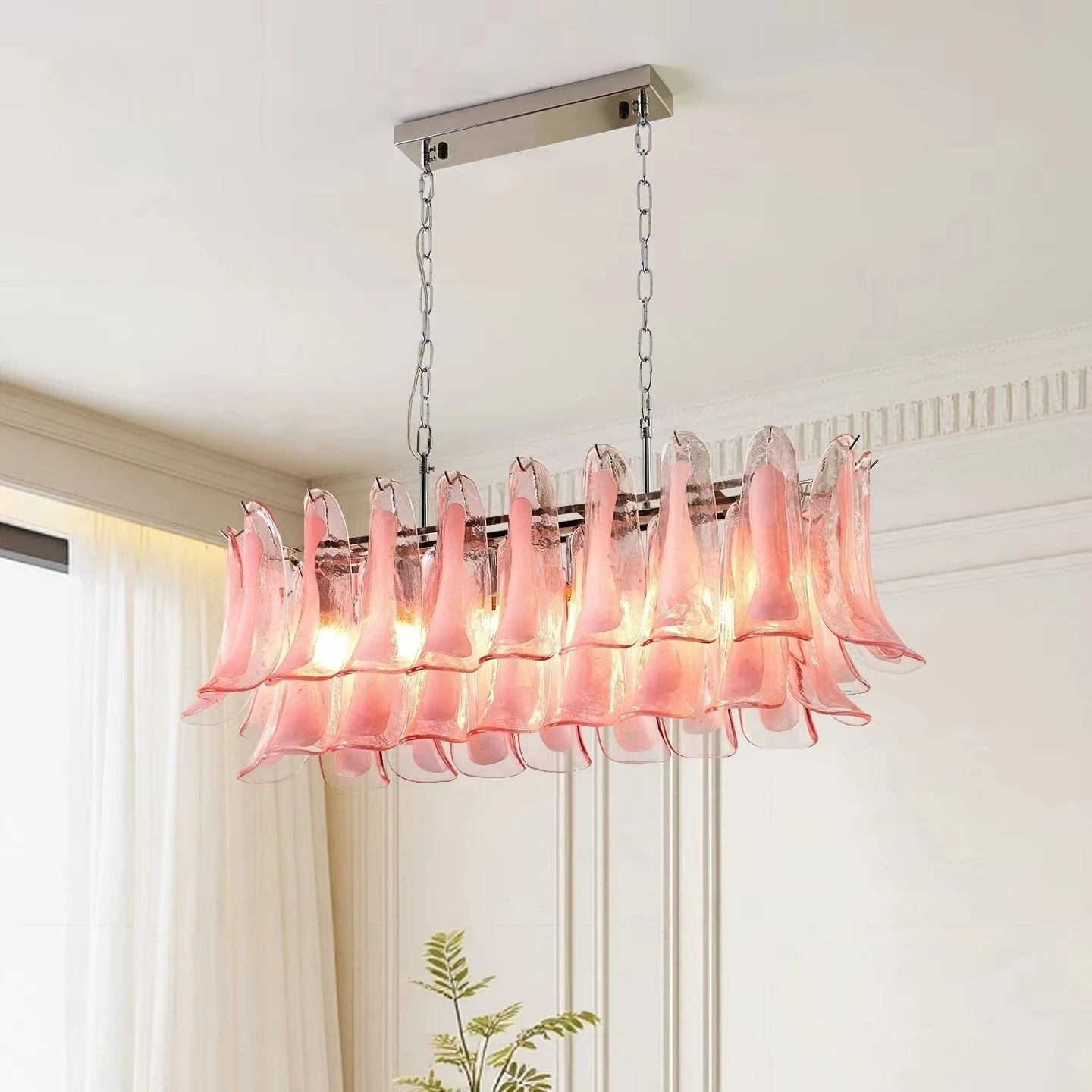 French Murano Petal Glass Chandelier Dining Table Living Room Antique Style Pink Petal Glass Pendant Chandelier Lights Bedroom
French Murano Petal Glass Chandelier Dining Table Living Room Antique Style Pink Petal Glass Pendant Chandelier Lights Bedroom