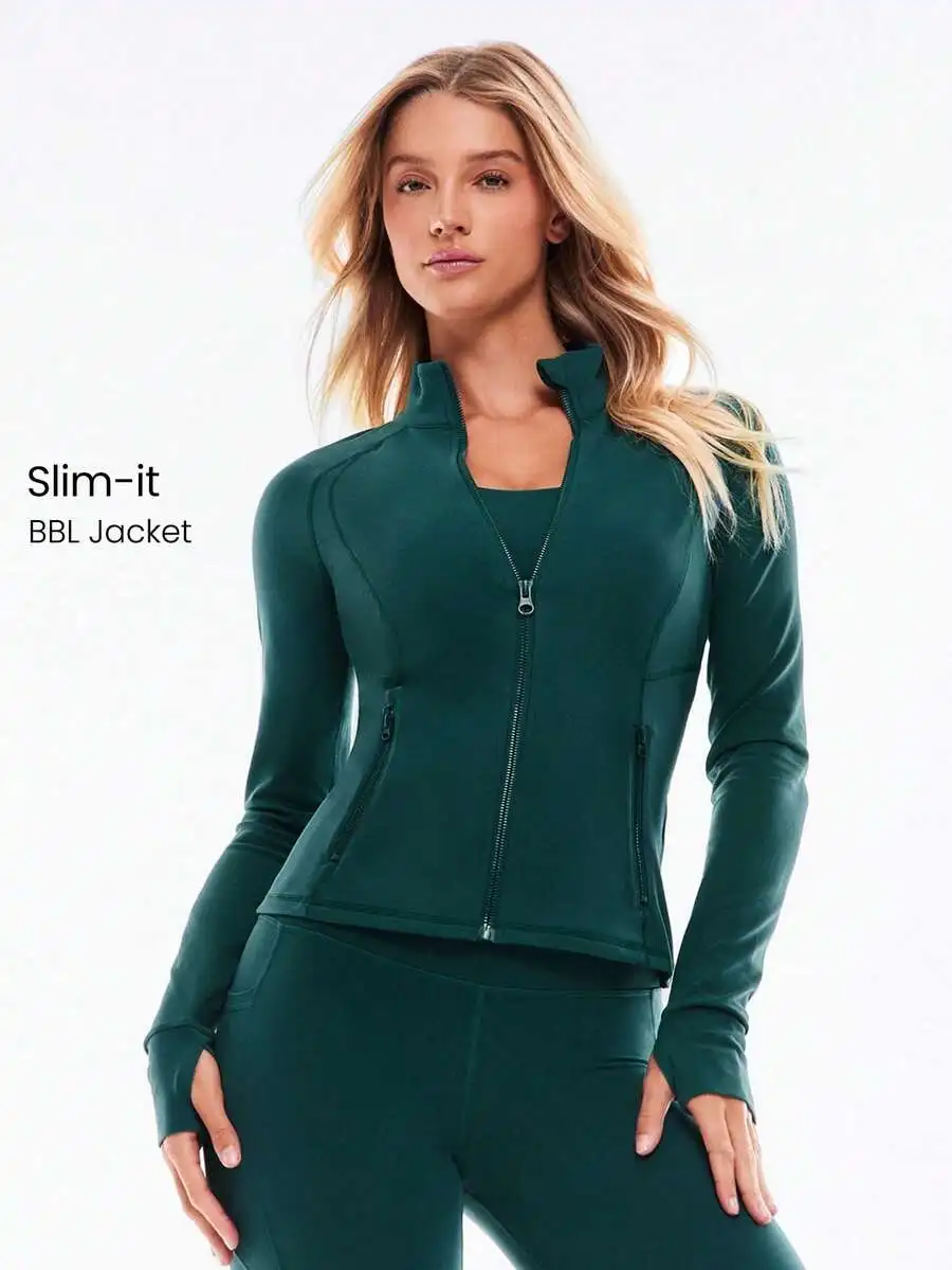 Slim Fit Zip Up Long Sleeve Jacket With Secure Pockets For Yoga Pilates Daily Wear
Slim Fit Zip Up Long Sleeve Jacket With Secure Pockets For Yoga Pilates Daily Wear