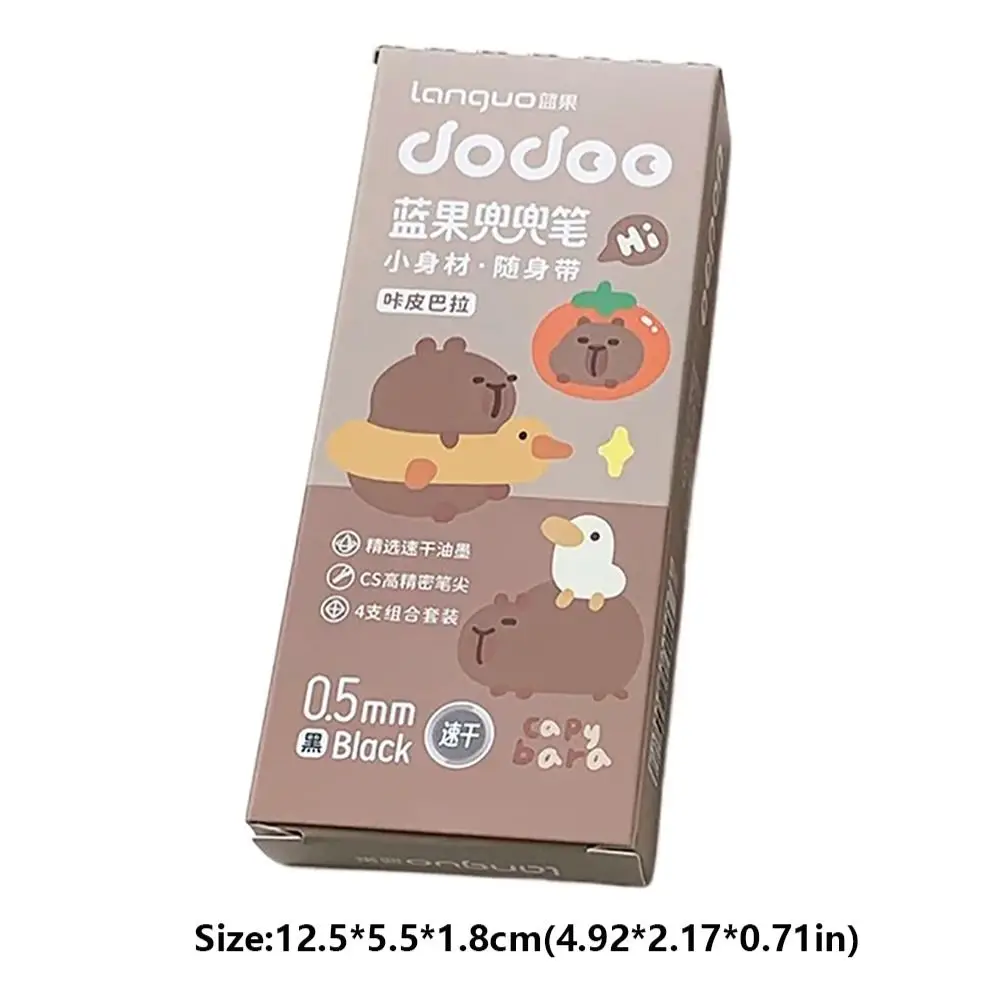 4Pcs/Set Cute Plastic Pocket Gel Pen Capybara 0.5MM Black Gel Ink Pen School Office Supplies Stationery Pen Set
4Pcs/Set Cute Plastic Pocket Gel Pen Capybara 0.5MM Black Gel Ink Pen School Office Supplies Stationery Pen Set