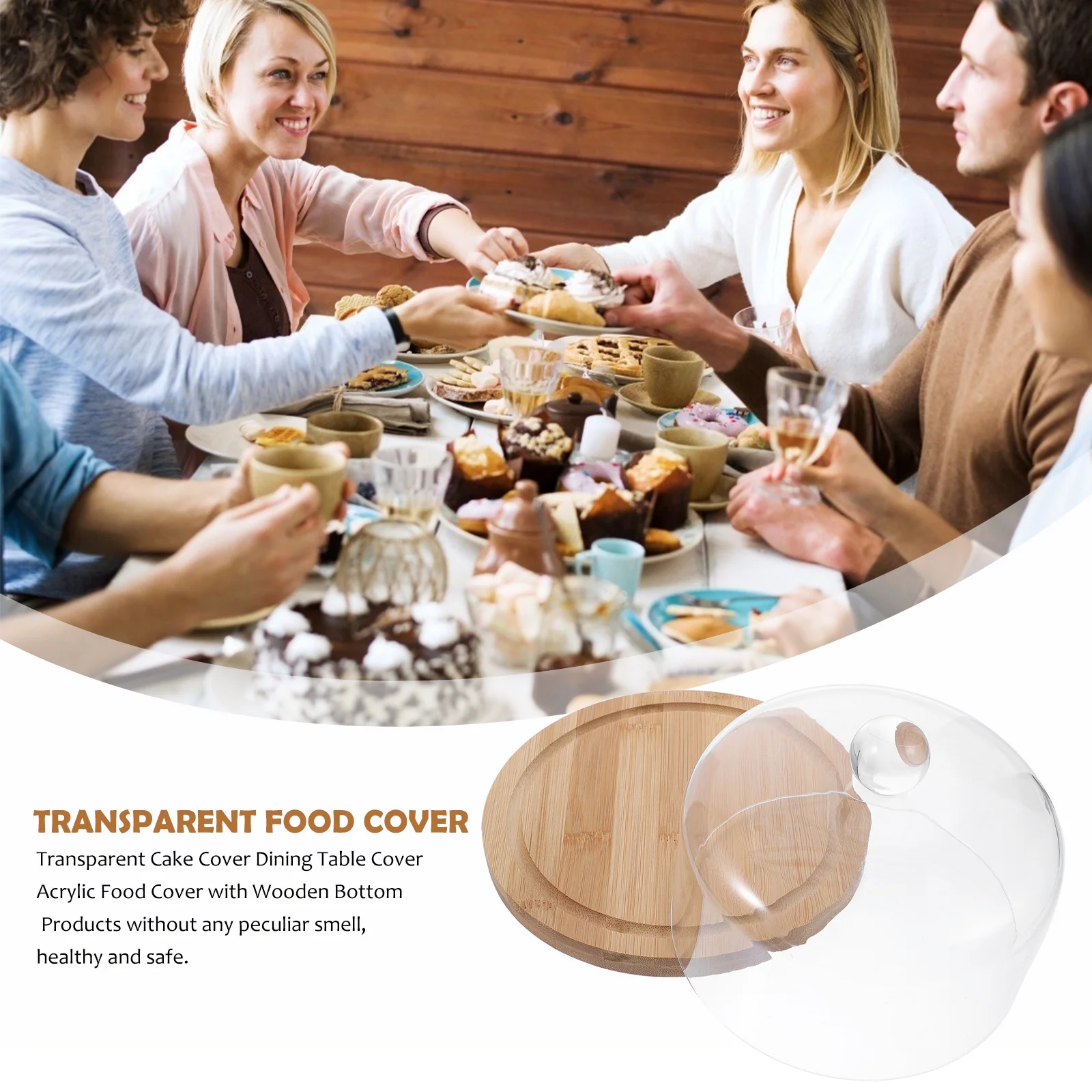 1 set 1 Set Acrylic Food Cover Transparent Dust-Proof Cake Cover With Handle Wood Tray For Display Storage Kitchen
1 set 1 Set Acrylic Food Cover Transparent Dust-Proof Cake Cover With Handle Wood Tray For Display Storage Kitchen