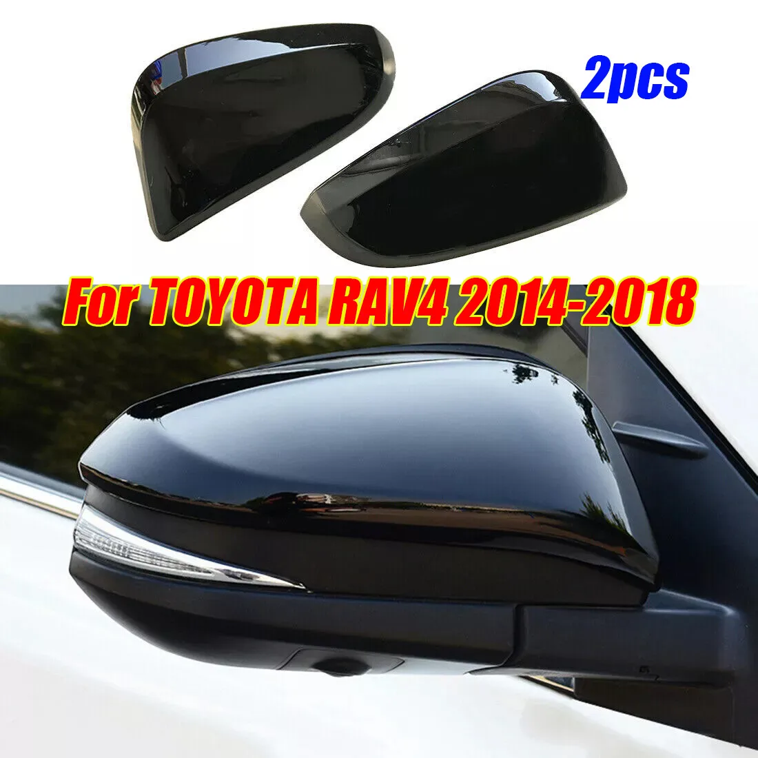 For TOYOTA RAV4 2014-2018 Gloss Black ABS Side Rearview Mirror Cover Cap Trim 2x
For TOYOTA RAV4 2014-2018 Gloss Black ABS Side Rearview Mirror Cover Cap Trim 2x