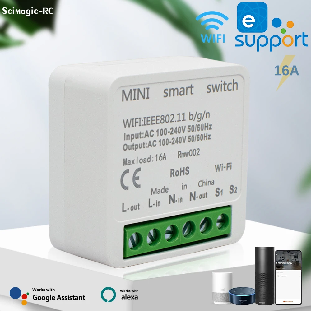 EWeLink Wi-Fi Smart Switch Mini 16A 2-позиционный выключатель Беспроводной пульт дистанционного управления DIY Релейный модуль Таймер Голосовое управление Alexa Google Home
EWeLink Wi-Fi Smart Switch Mini 16A 2-позиционный выключатель Беспроводной пульт дистанционного управления DIY Релейный модуль Таймер Голосовое управление Alexa Google Home