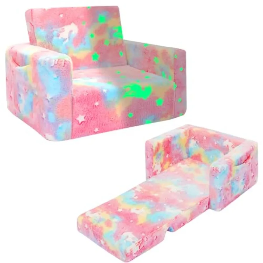 Couch Toddler Chair Fold Out Sofa Chair Convertible Sofa to Lounger Pull Out Couch Glow in Dark Sofa Chair Birthday Gifts for B
Couch Toddler Chair Fold Out Sofa Chair Convertible Sofa to Lounger Pull Out Couch Glow in Dark Sofa Chair Birthday Gifts for B