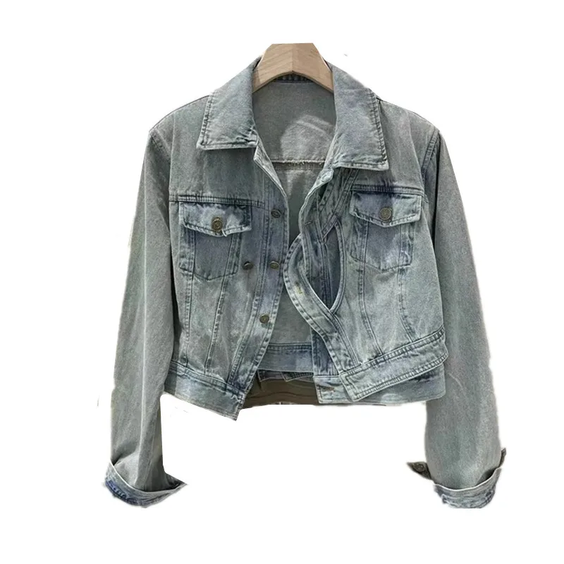 Vintage Denim Short Coat Women Spring Autumn New Casual Loose High-Quality Fashion Long Sleeve Jeans Jacket Female Outwear B974
Vintage Denim Short Coat Women Spring Autumn New Casual Loose High-Quality Fashion Long Sleeve Jeans Jacket Female Outwear B974