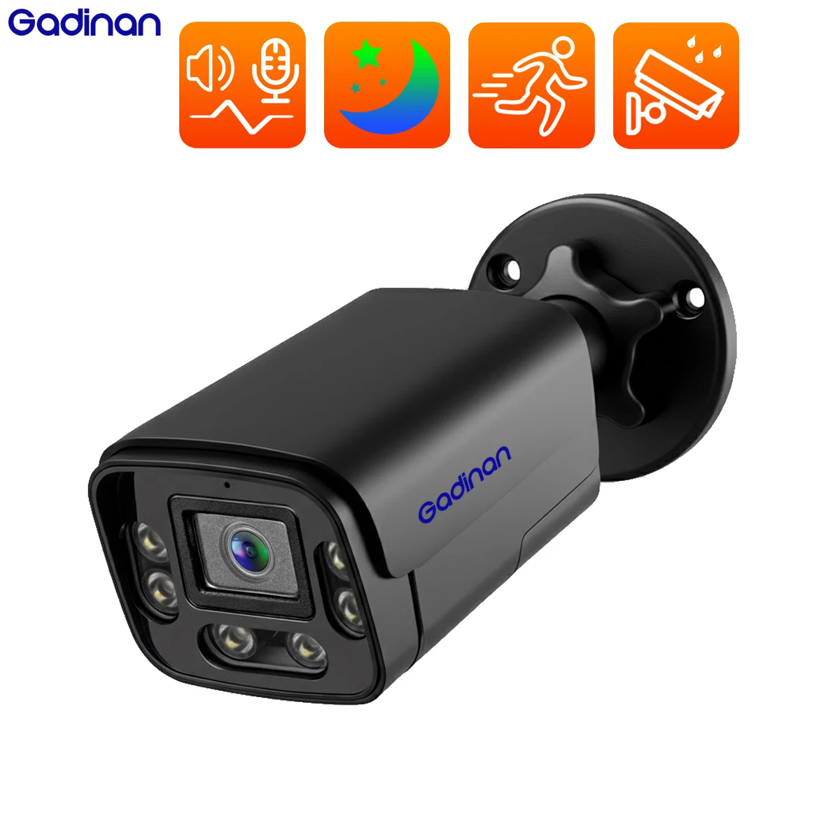 Gadinan 8MP 4K HD IP-камера безопасности Черная PoE IR/белый свет Двусторонняя аудио 4-мегапиксельная фиксированная пулевидная камера Обнаружение движения ONVIF IP66
Gadinan 8MP 4K HD IP-камера безопасности Черная PoE IR/белый свет Двусторонняя аудио 4-мегапиксельная фиксированная пулевидная камера Обнаружение движения ONVIF IP66