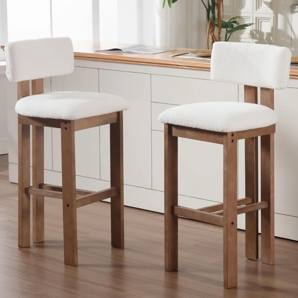 Modern Bar Stools Set of 2, 30'' Counter Height Bar Stools with Back & Solid Wood Legs, Modern Wood Barstools
Modern Bar Stools Set of 2, 30'' Counter Height Bar Stools with Back & Solid Wood Legs, Modern Wood Barstools