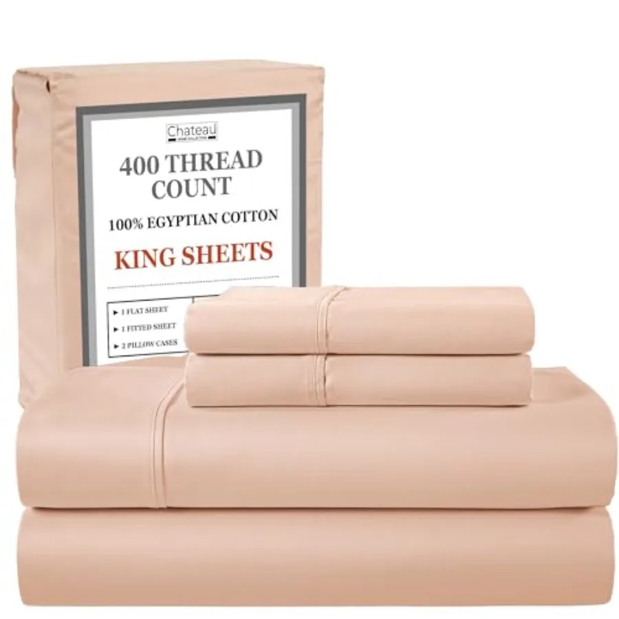 100% Egyptian Cotton Size Sheets Set - 400 Thread Count Luxury Sateen Weave Soft Breathable and Cooling 15" Sheets Deep Pocket-
100% Egyptian Cotton Size Sheets Set - 400 Thread Count Luxury Sateen Weave Soft Breathable and Cooling 15" Sheets Deep Pocket-
